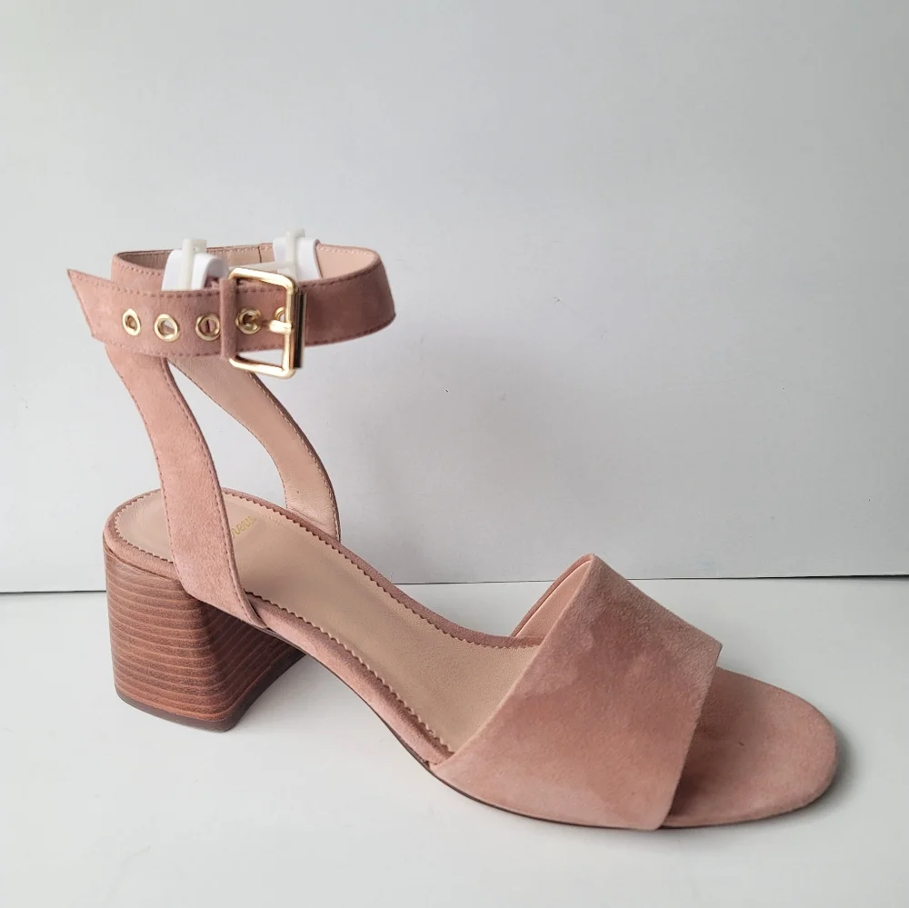 J. Crew Wide - Strap Penny Sandals in Suede, Frosted Taupe, 9.5 - Picture 2 of 13